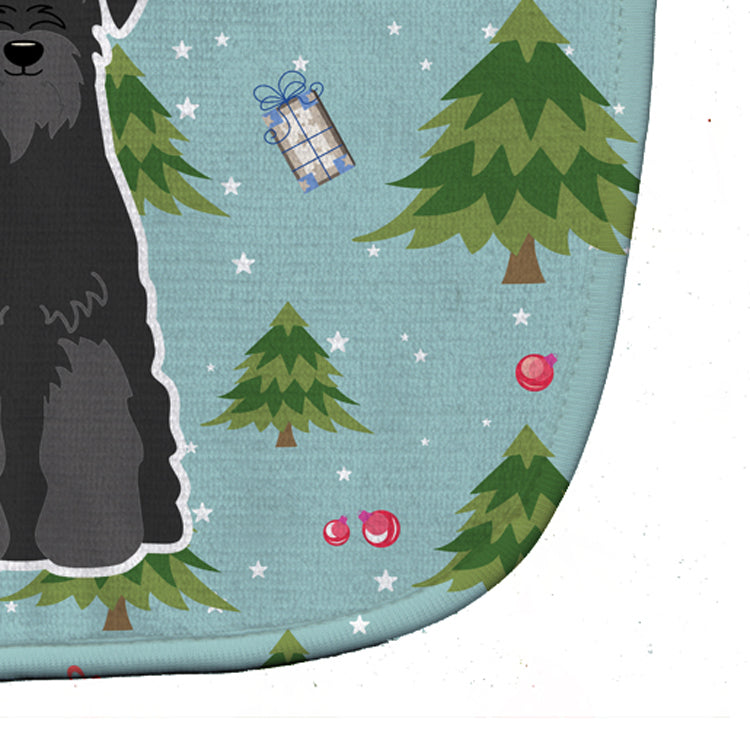 Christmas Standard Schnauzer Black Baby Bib Easy-Clean Baby Bib Baby Feeding Accessory Baby Mealtime Essential, 10 x 13, Multicolor