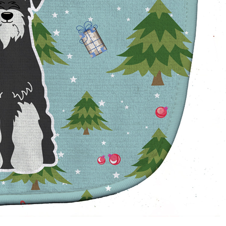 Christmas Standard Schnauzer Salt and Pepper Baby Bib Easy-Clean Baby Bib Baby Feeding Accessory Baby Mealtime Essential, 10 x 13, Multicolor