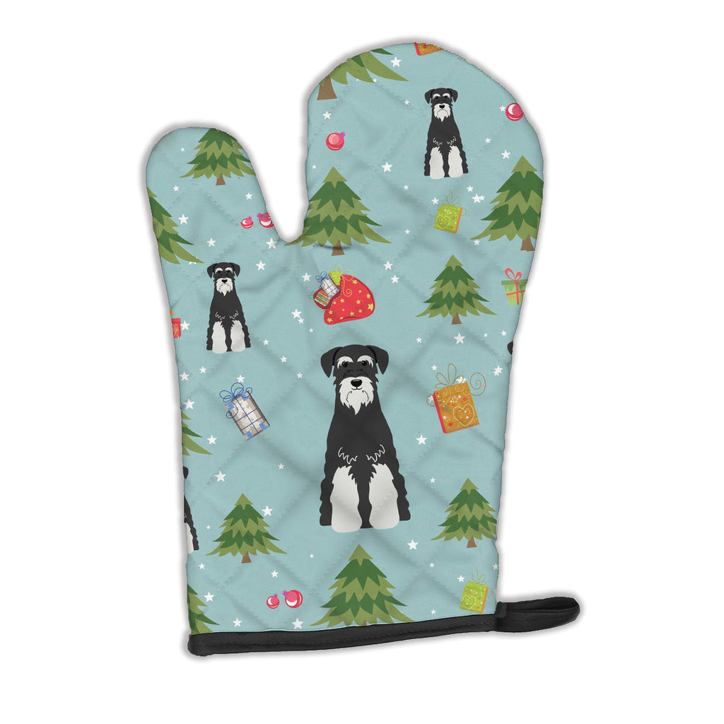 Christmas Standard Schnauzer Salt and Pepper Oven Mitt Heat Resistant Thick Oven Mitt for Hot Pans and Oven, Kitchen Mitt Protect Hands, Cooking Baking Glove