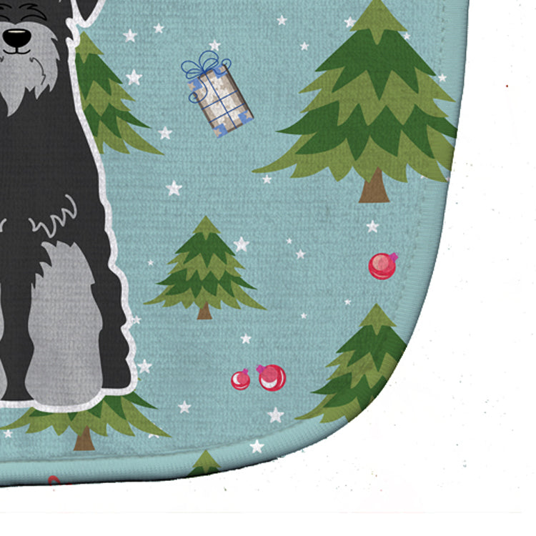 Christmas Standard Schnauzer Black Grey Baby Bib Easy-Clean Baby Bib Baby Feeding Accessory Baby Mealtime Essential, 10 x 13, Multicolor
