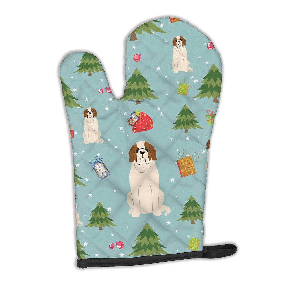 Christmas Saint Bernard Oven Mitt Heat Resistant Thick Oven Mitt for Hot Pans and Oven, Kitchen Mitt Protect Hands, Cooking Baking Glove