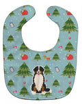 Christmas Bernese Mountain Dog Baby Bib Easy-Clean Baby Bib Baby Feeding Accessory Baby Mealtime Essential, 10 x 13, Multicolor