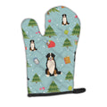 Christmas Bernese Mountain Dog Oven Mitt Heat Resistant Thick Oven Mitt for Hot Pans and Oven, Kitchen Mitt Protect Hands, Cooking Baking Glove