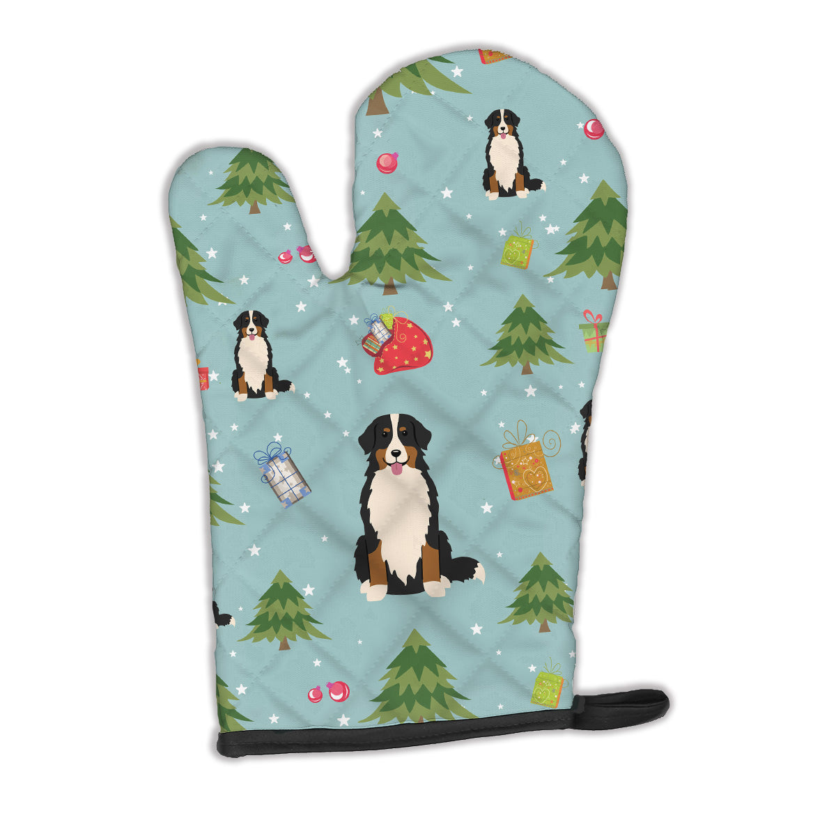 Christmas Bernese Mountain Dog Oven Mitt Heat Resistant Thick Oven Mitt for Hot Pans and Oven, Kitchen Mitt Protect Hands, Cooking Baking Glove