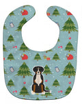 Christmas Greater Swiss Mountain Dog Baby Bib Easy-Clean Baby Bib Baby Feeding Accessory Baby Mealtime Essential, 10 x 13, Multicolor