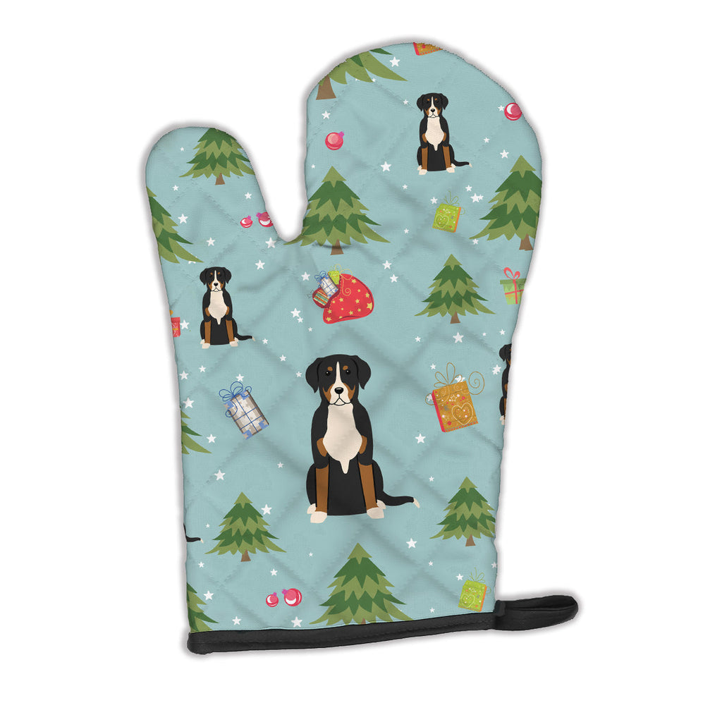 Christmas Greater Swiss Mountain Dog Oven Mitt Heat Resistant Thick Oven Mitt for Hot Pans and Oven, Kitchen Mitt Protect Hands, Cooking Baking Glove