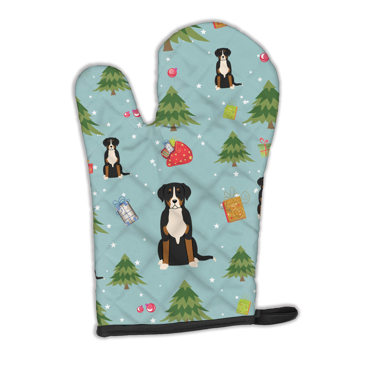 Christmas Greater Swiss Mountain Dog Oven Mitt Heat Resistant Thick Oven Mitt for Hot Pans and Oven, Kitchen Mitt Protect Hands, Cooking Baking Glove