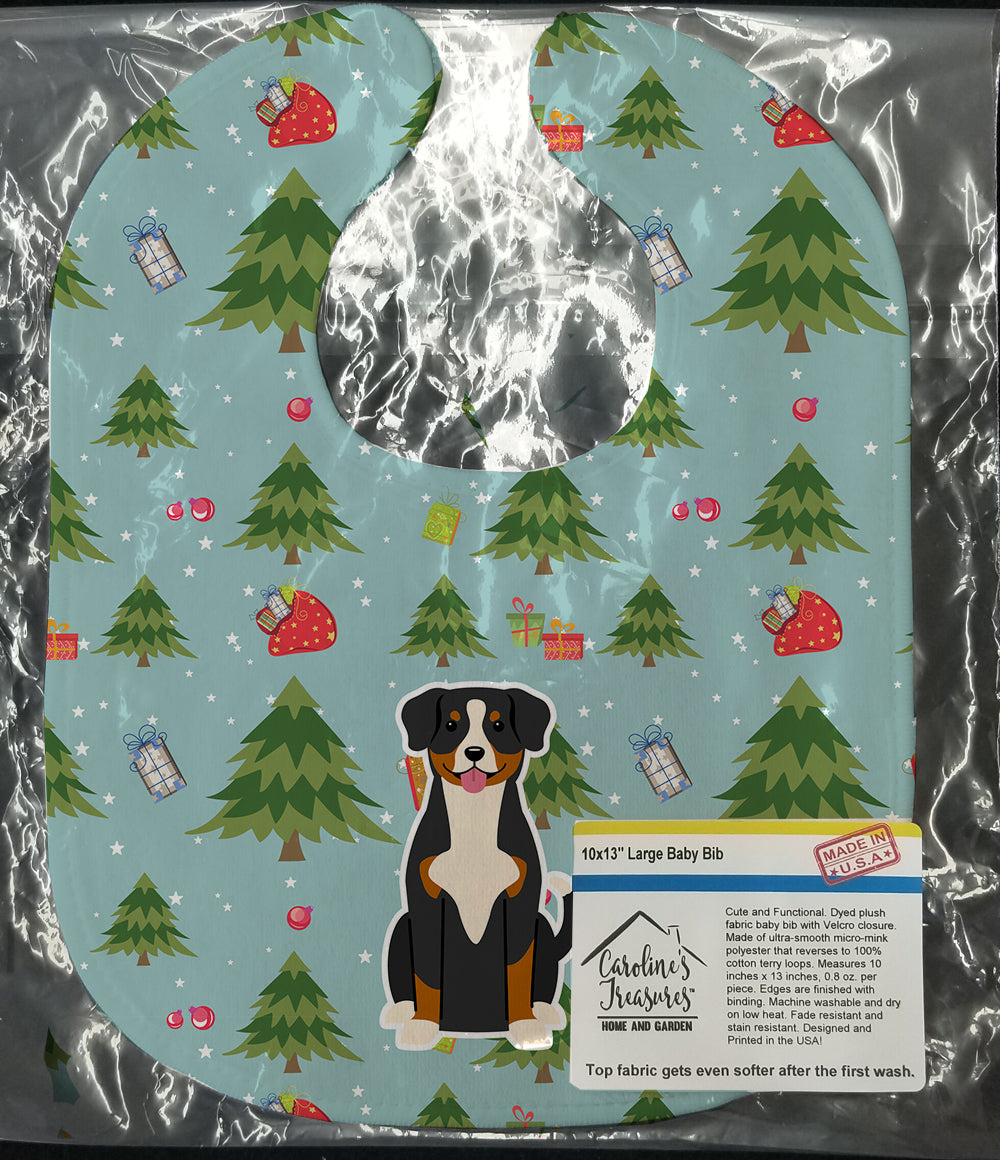 Christmas Entlebucher Baby Bib Easy-Clean Baby Bib Baby Feeding Accessory Baby Mealtime Essential, 10 x 13, Multicolor