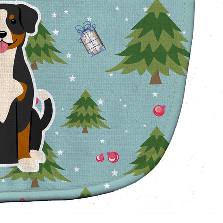 Christmas Entlebucher Baby Bib Easy-Clean Baby Bib Baby Feeding Accessory Baby Mealtime Essential, 10 x 13, Multicolor
