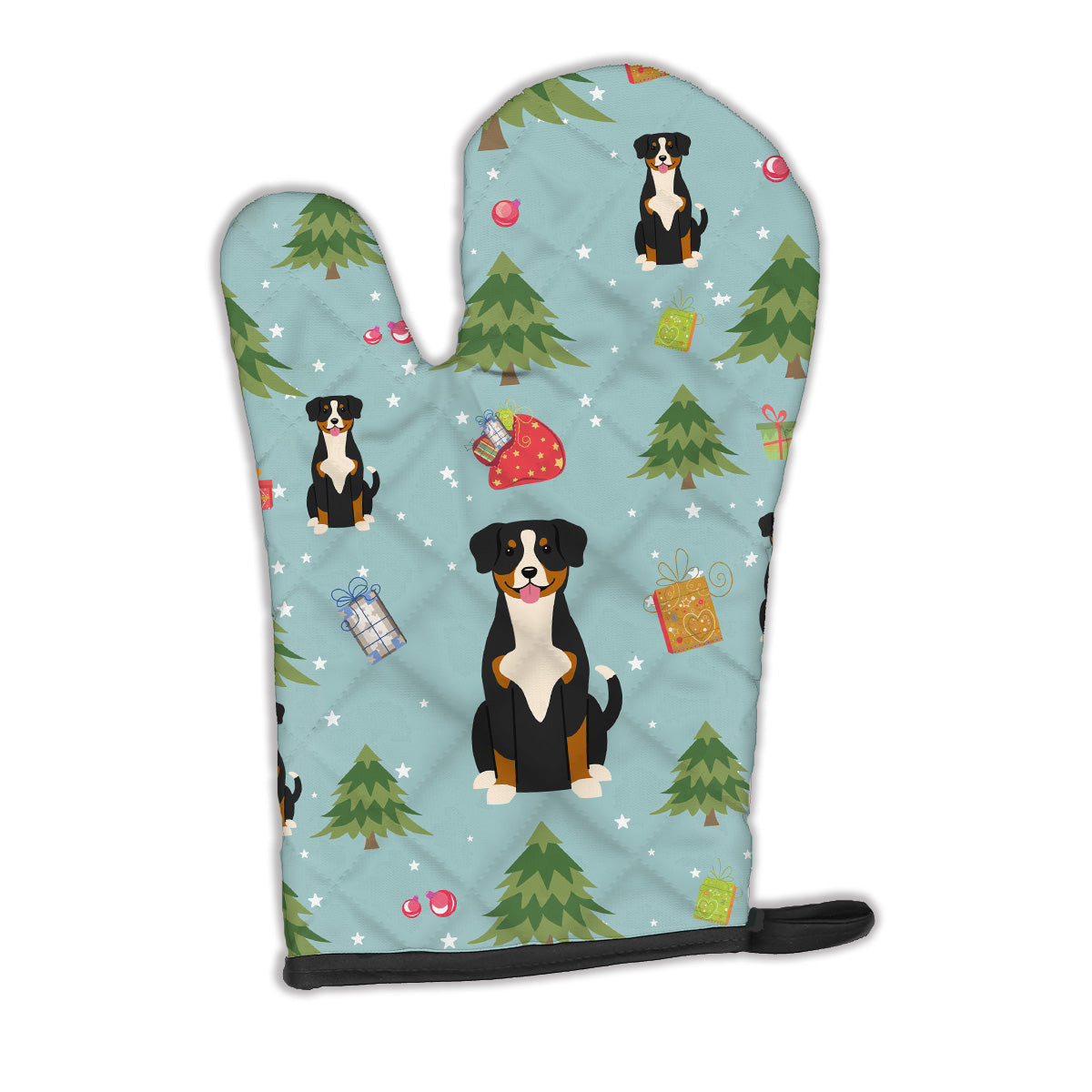 Christmas Entlebucher Oven Mitt Heat Resistant Thick Oven Mitt for Hot Pans and Oven, Kitchen Mitt Protect Hands, Cooking Baking Glove