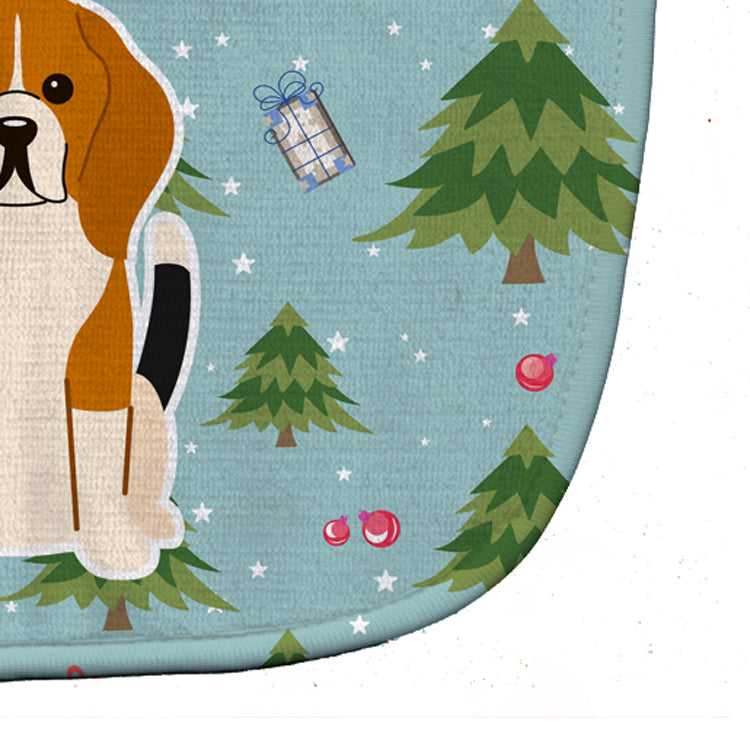 Christmas Beagle Tricolor Baby Bib Easy-Clean Baby Bib Baby Feeding Accessory Baby Mealtime Essential, 10 x 13, Multicolor