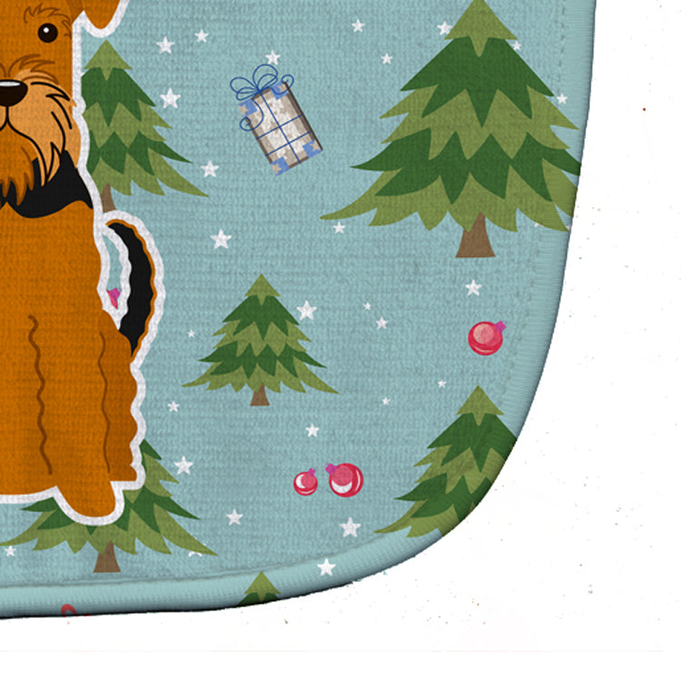 Christmas Airedale Baby Bib Easy-Clean Baby Bib Baby Feeding Accessory Baby Mealtime Essential, 10 x 13, Multicolor