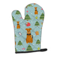 Christmas Airedale Oven Mitt Heat Resistant Thick Oven Mitt for Hot Pans and Oven, Kitchen Mitt Protect Hands, Cooking Baking Glove