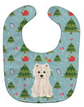 Christmas Westie Baby Bib Easy-Clean Baby Bib Baby Feeding Accessory Baby Mealtime Essential, 10 x 13, Multicolor
