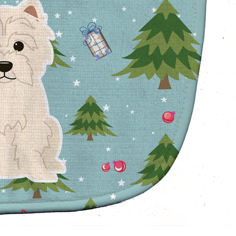 Christmas Westie Baby Bib Easy-Clean Baby Bib Baby Feeding Accessory Baby Mealtime Essential, 10 x 13, Multicolor