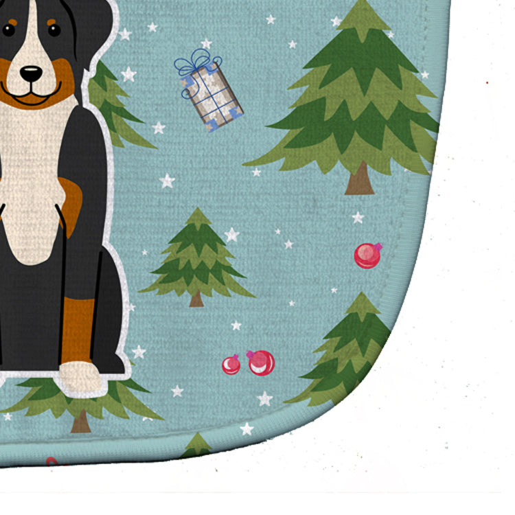 Christmas Appenzeller Sennenhund Baby Bib Easy-Clean Baby Bib Baby Feeding Accessory Baby Mealtime Essential, 10 x 13, Multicolor