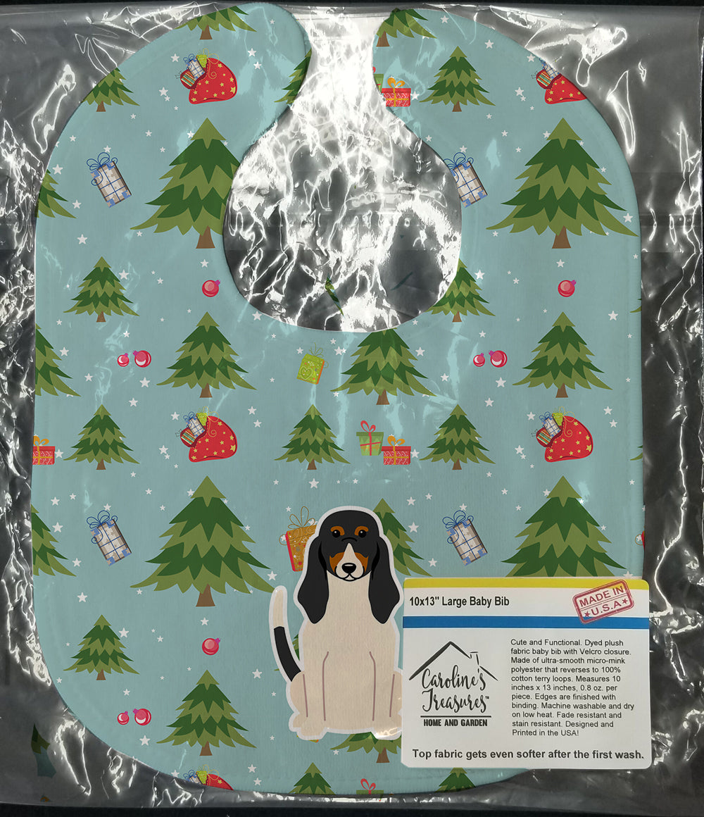 Christmas Swiss Hound Baby Bib Easy-Clean Baby Bib Baby Feeding Accessory Baby Mealtime Essential, 10 x 13, Multicolor