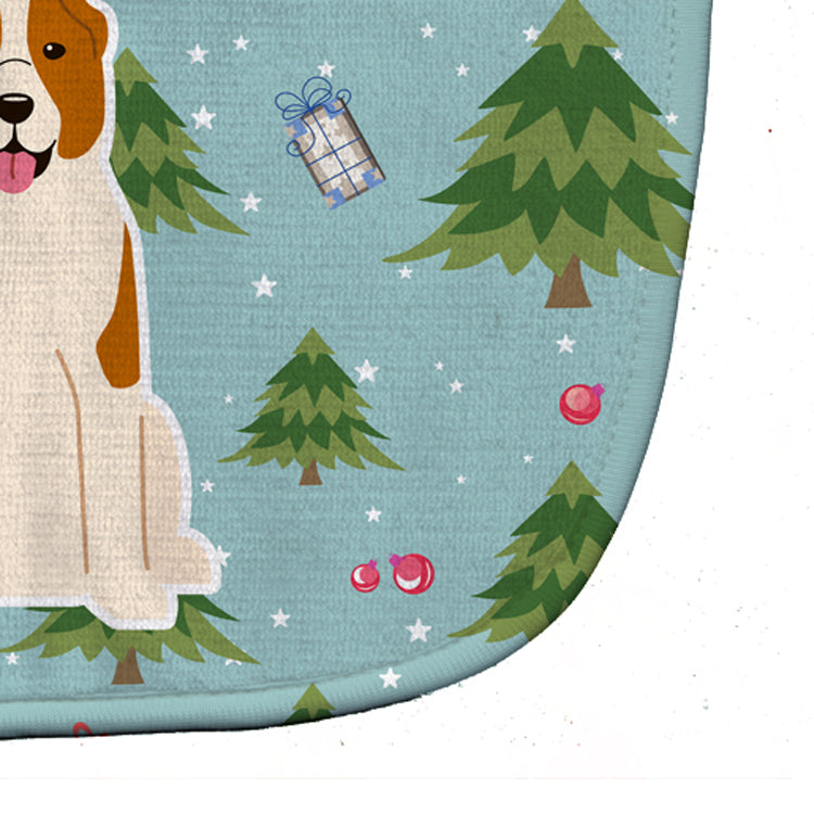 Christmas Central Asian Shepherd Dog Baby Bib Easy-Clean Baby Bib Baby Feeding Accessory Baby Mealtime Essential, 10 x 13, Multicolor