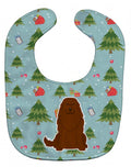 Christmas Caucasian Shepherd Dog Baby Bib Easy-Clean Baby Bib Baby Feeding Accessory Baby Mealtime Essential, 10 x 13, Multicolor