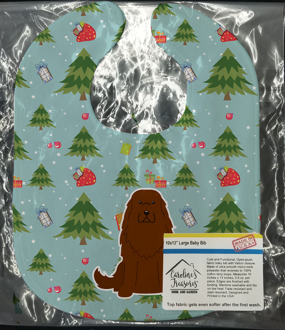 Christmas Caucasian Shepherd Dog Baby Bib Easy-Clean Baby Bib Baby Feeding Accessory Baby Mealtime Essential, 10 x 13, Multicolor