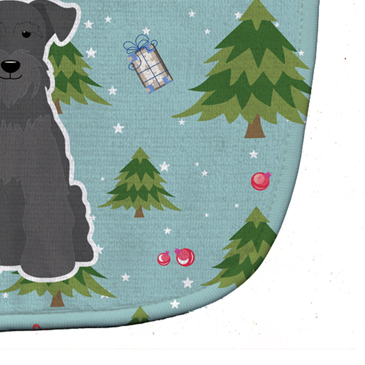 Christmas Miniature Schnauzer Black Baby Bib Easy-Clean Baby Bib Baby Feeding Accessory Baby Mealtime Essential, 10 x 13, Multicolor