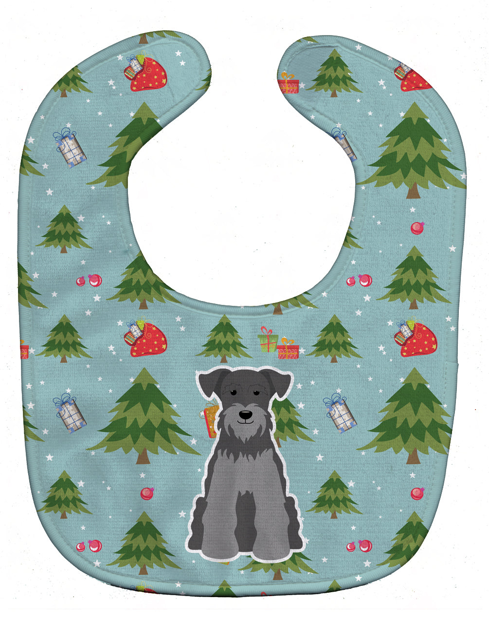 Christmas Miniature Schnauzer Black Silver Baby Bib Easy-Clean Baby Bib Baby Feeding Accessory Baby Mealtime Essential, 10 x 13, Multicolor