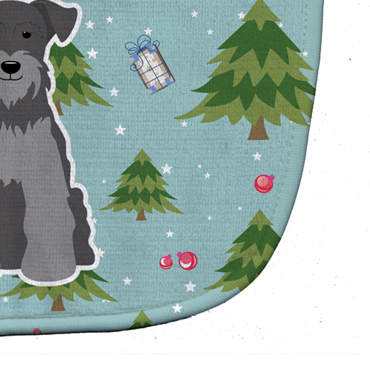 Christmas Miniature Schnauzer Black Silver Baby Bib Easy-Clean Baby Bib Baby Feeding Accessory Baby Mealtime Essential, 10 x 13, Multicolor