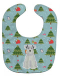 Christmas Miniature Schnauzer White Baby Bib Easy-Clean Baby Bib Baby Feeding Accessory Baby Mealtime Essential, 10 x 13, Multicolor