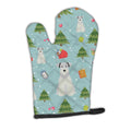 Christmas Miniature Schnauzer White Oven Mitt Heat Resistant Thick Oven Mitt for Hot Pans and Oven, Kitchen Mitt Protect Hands, Cooking Baking Glove