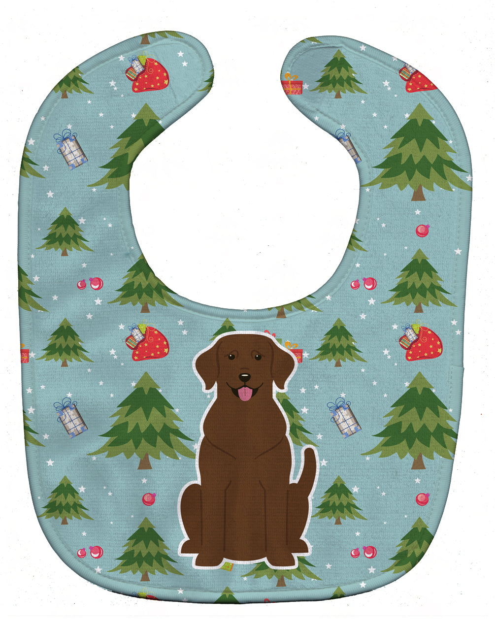 Christmas Chocolate Labrador Baby Bib Easy-Clean Baby Bib Baby Feeding Accessory Baby Mealtime Essential, 10 x 13, Multicolor