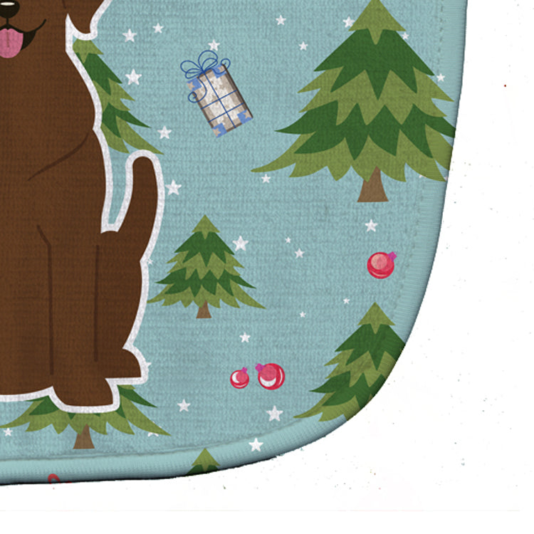 Christmas Chocolate Labrador Baby Bib Easy-Clean Baby Bib Baby Feeding Accessory Baby Mealtime Essential, 10 x 13, Multicolor