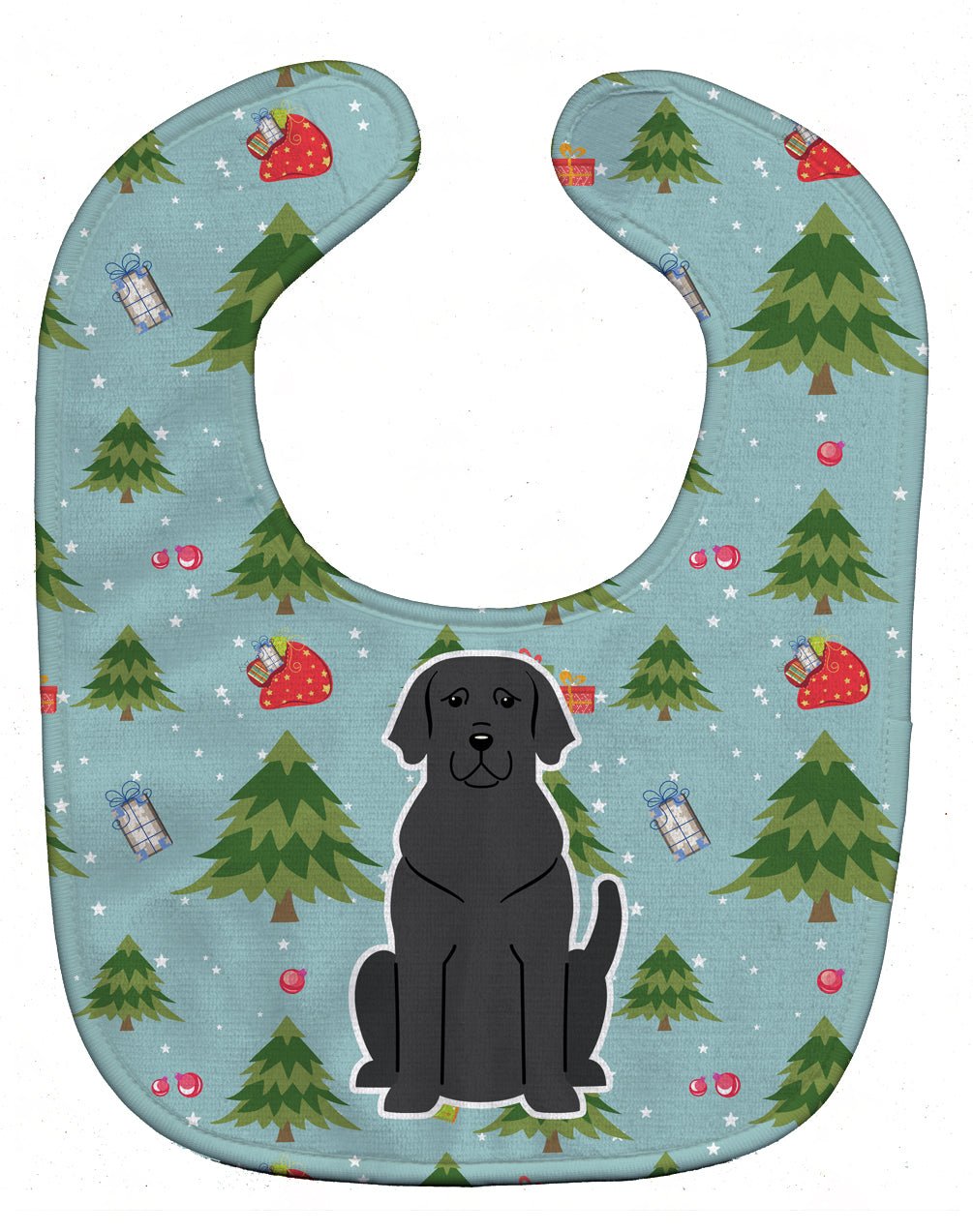Christmas Black Labrador Baby Bib Easy-Clean Baby Bib Baby Feeding Accessory Baby Mealtime Essential, 10 x 13, Multicolor
