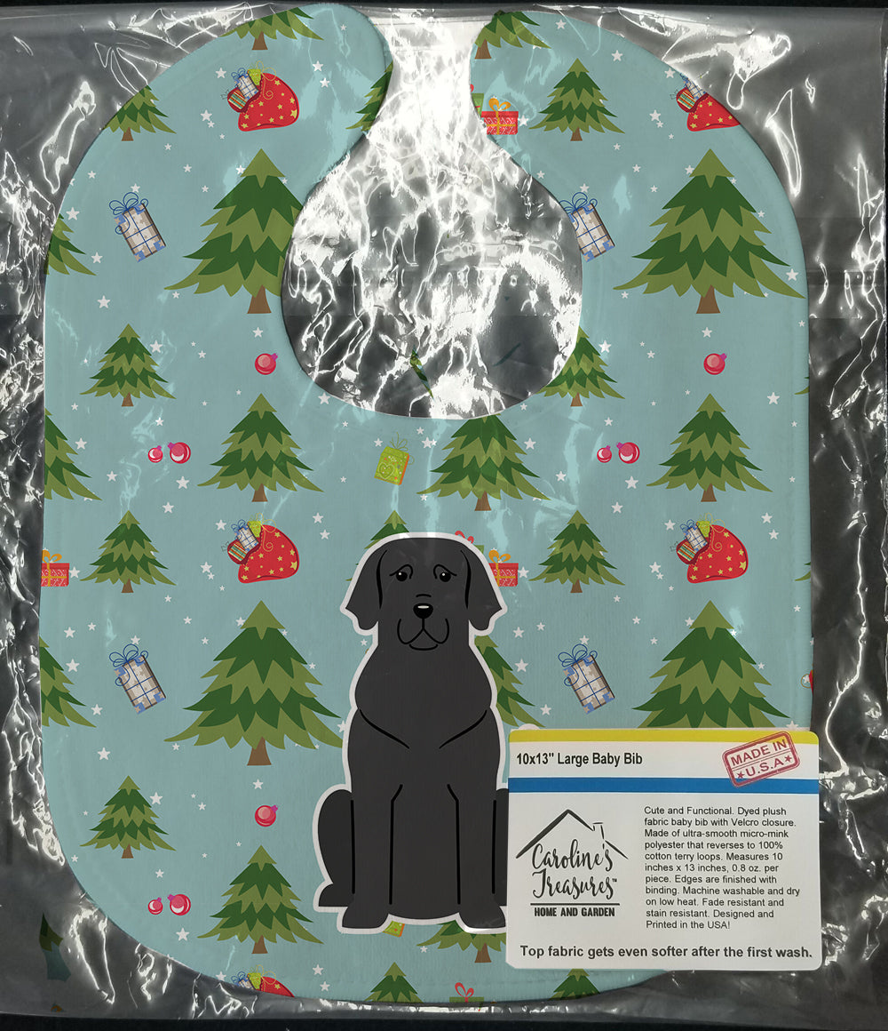 Christmas Black Labrador Baby Bib Easy-Clean Baby Bib Baby Feeding Accessory Baby Mealtime Essential, 10 x 13, Multicolor