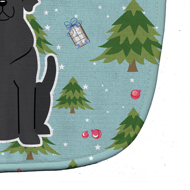 Christmas Black Labrador Baby Bib Easy-Clean Baby Bib Baby Feeding Accessory Baby Mealtime Essential, 10 x 13, Multicolor