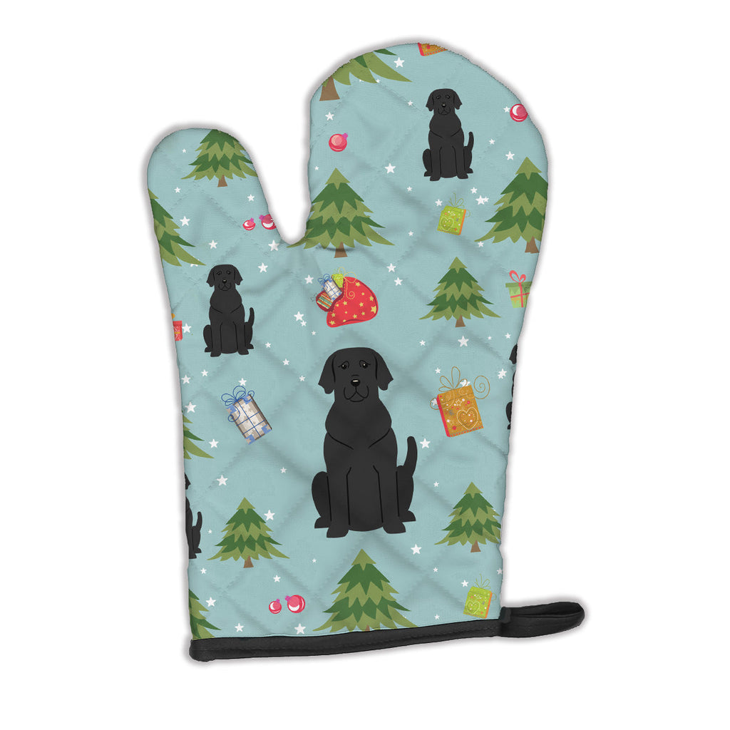Christmas Black Labrador Oven Mitt Heat Resistant Thick Oven Mitt for Hot Pans and Oven, Kitchen Mitt Protect Hands, Cooking Baking Glove