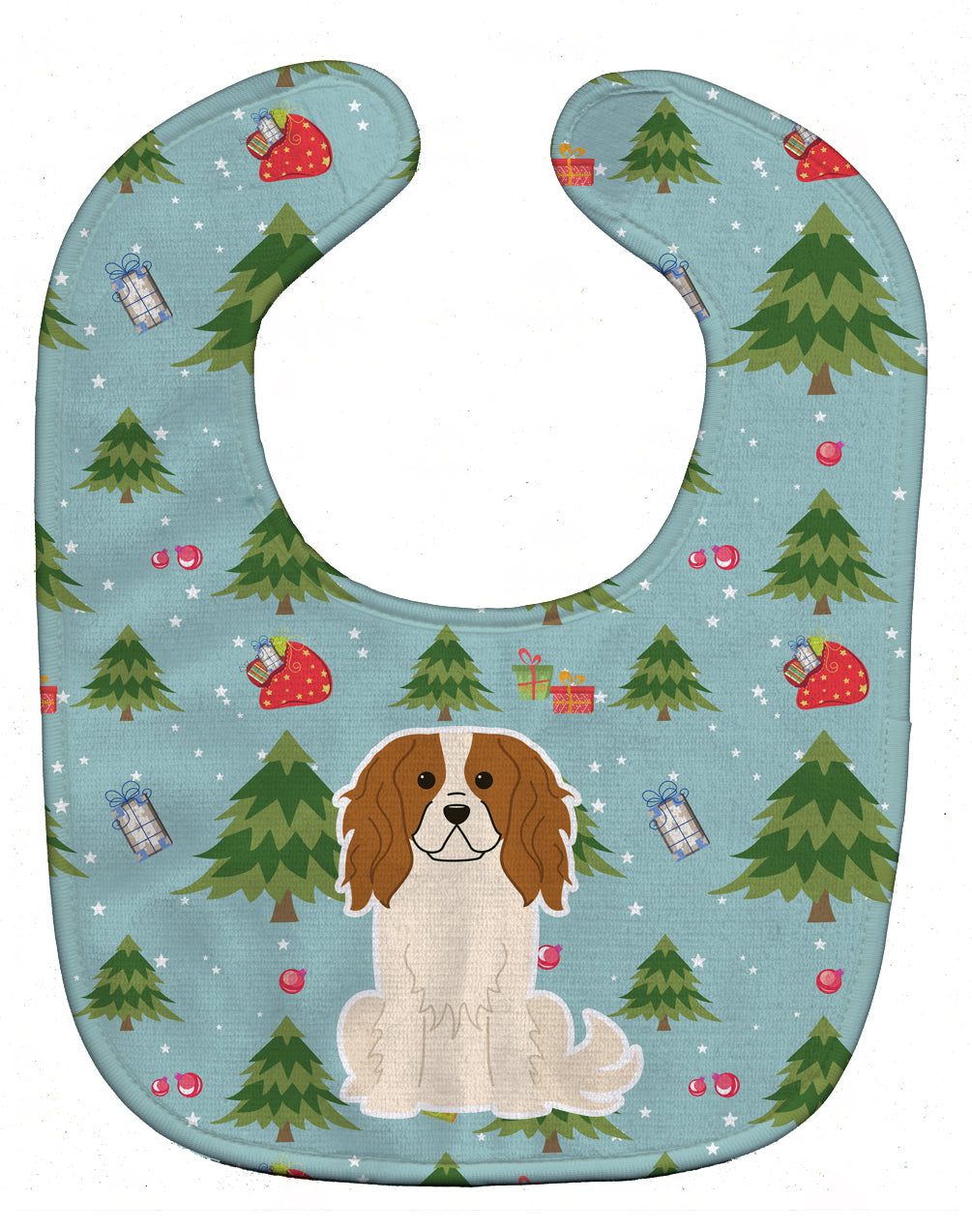 Christmas Cavalier Spaniel Baby Bib Easy-Clean Baby Bib Baby Feeding Accessory Baby Mealtime Essential, 10 x 13, Multicolor