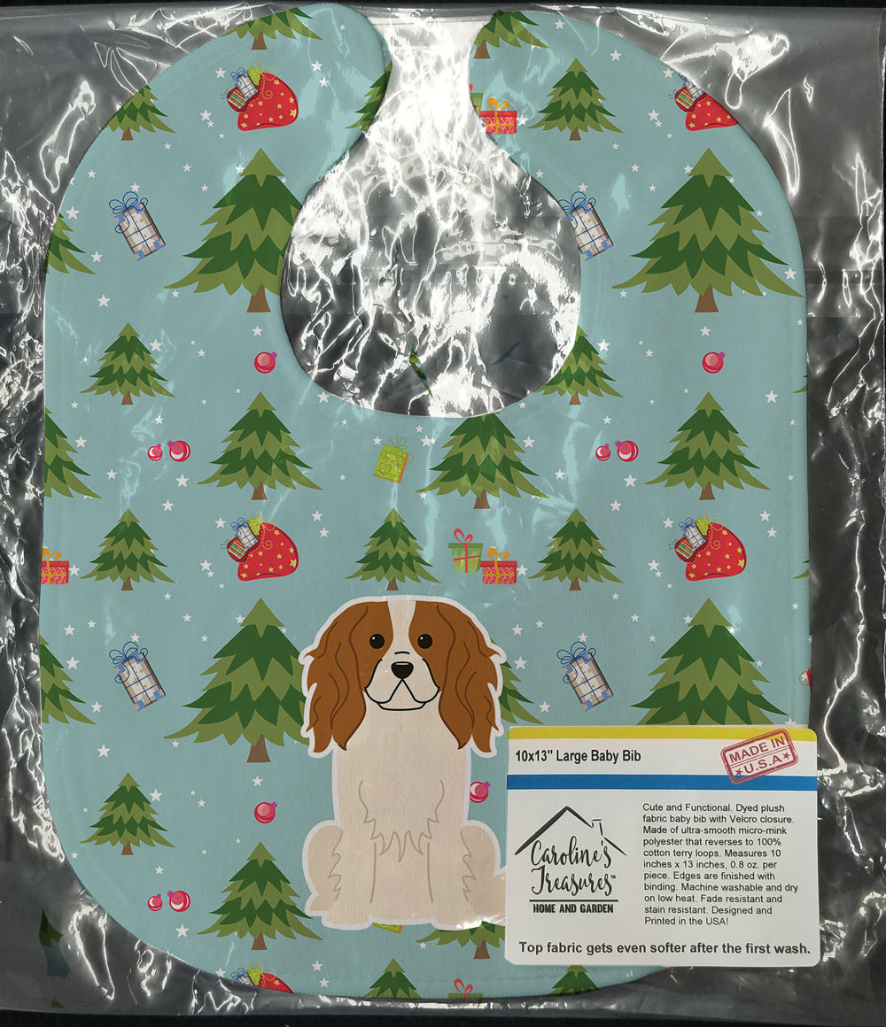 Christmas Cavalier Spaniel Baby Bib Easy-Clean Baby Bib Baby Feeding Accessory Baby Mealtime Essential, 10 x 13, Multicolor