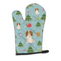 Christmas Cavalier Spaniel Oven Mitt Heat Resistant Thick Oven Mitt for Hot Pans and Oven, Kitchen Mitt Protect Hands, Cooking Baking Glove