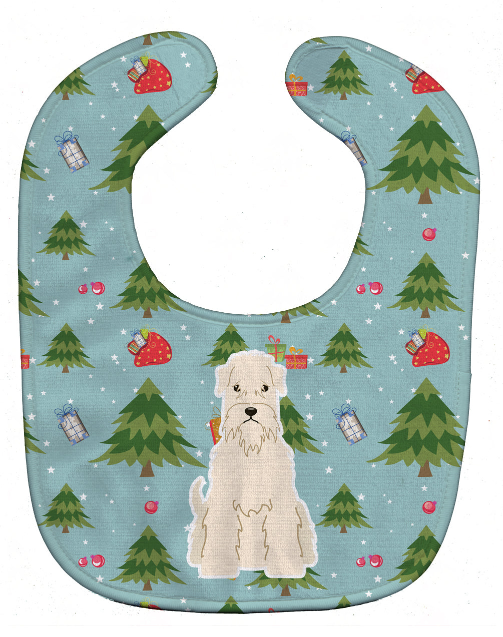 Christmas Soft Coated Wheaten Terrier Baby Bib Easy-Clean Baby Bib Baby Feeding Accessory Baby Mealtime Essential, 10 x 13, Multicolor