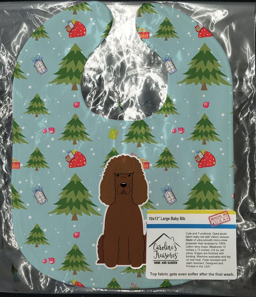 Christmas Irish Water Spaniel Baby Bib Easy-Clean Baby Bib Baby Feeding Accessory Baby Mealtime Essential, 10 x 13, Multicolor
