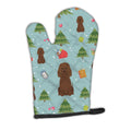 Christmas Irish Water Spaniel Oven Mitt Heat Resistant Thick Oven Mitt for Hot Pans and Oven, Kitchen Mitt Protect Hands, Cooking Baking Glove