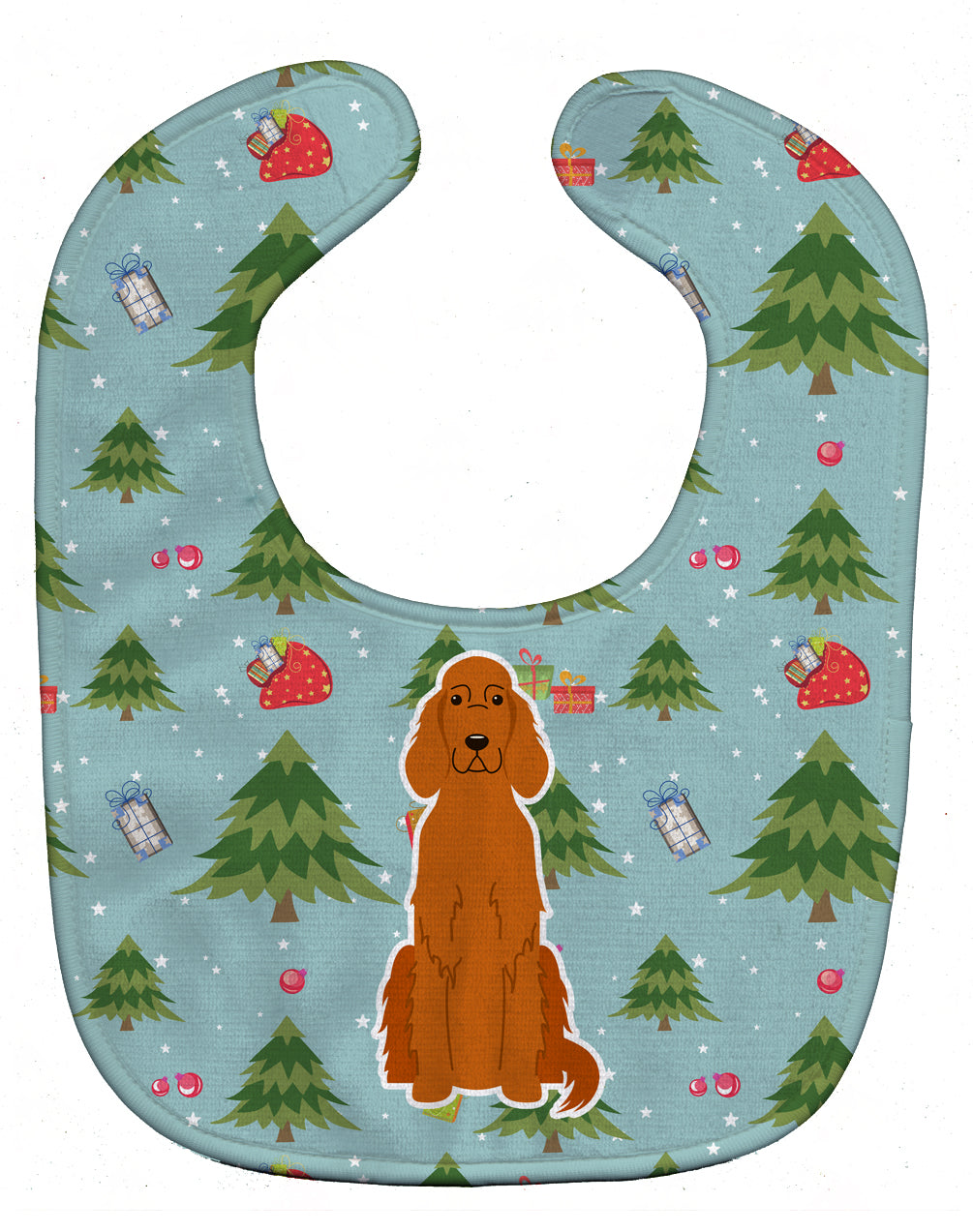 Christmas Irish Setter Baby Bib Easy-Clean Baby Bib Baby Feeding Accessory Baby Mealtime Essential, 10 x 13, Multicolor