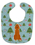 Christmas Irish Setter Baby Bib Easy-Clean Baby Bib Baby Feeding Accessory Baby Mealtime Essential, 10 x 13, Multicolor