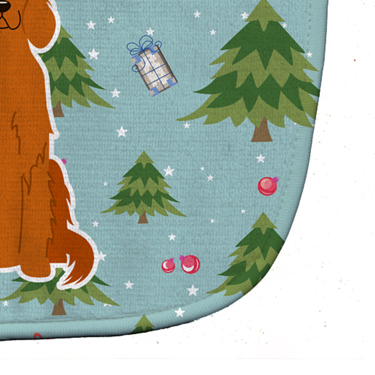 Christmas Irish Setter Baby Bib Easy-Clean Baby Bib Baby Feeding Accessory Baby Mealtime Essential, 10 x 13, Multicolor