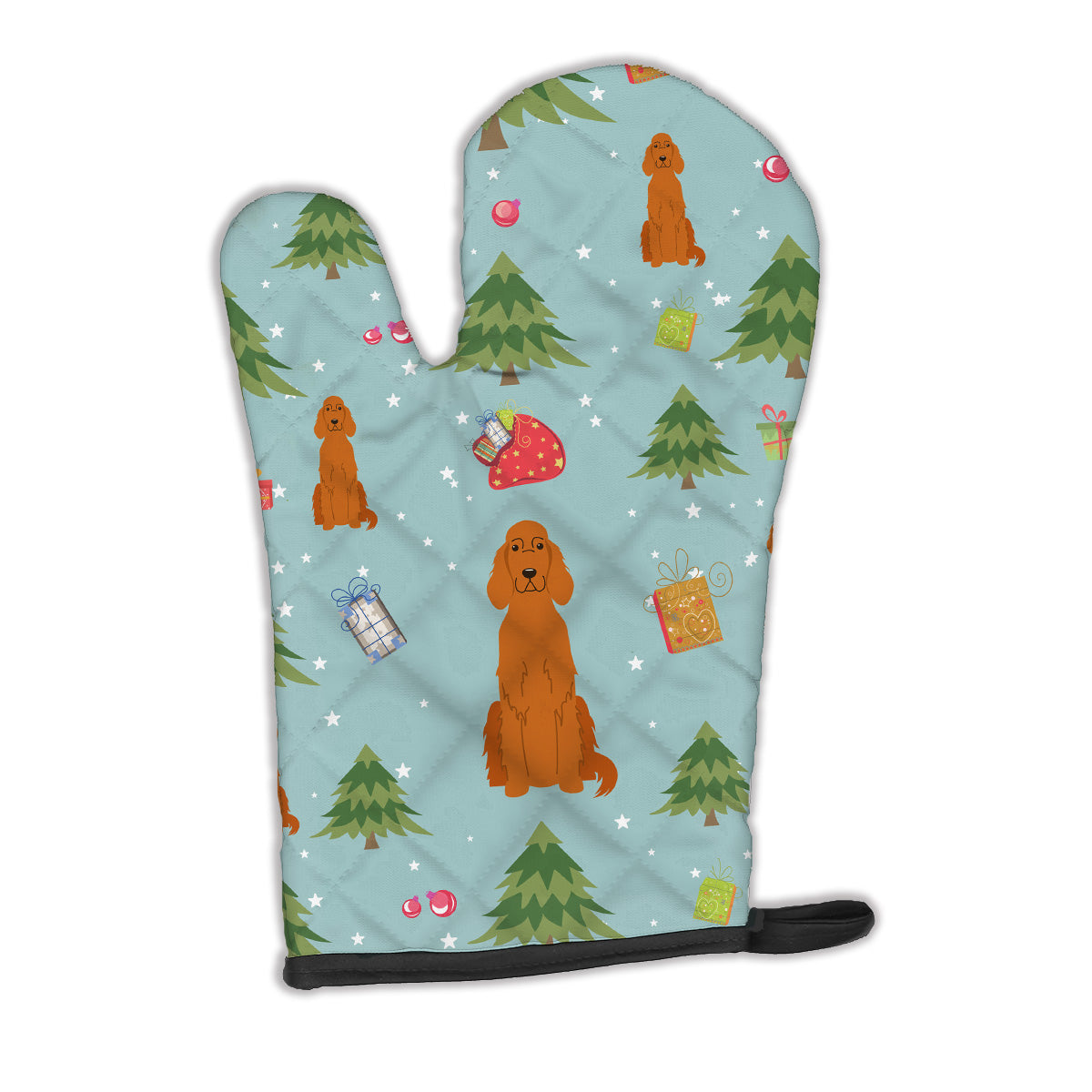 Christmas Irish Setter Oven Mitt Heat Resistant Thick Oven Mitt for Hot Pans and Oven, Kitchen Mitt Protect Hands, Cooking Baking Glove