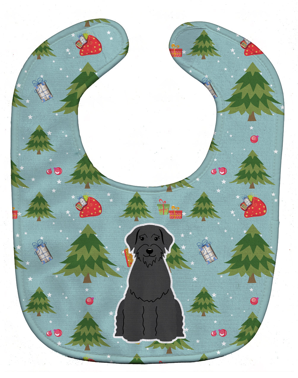 Christmas Giant Schnauzer Baby Bib Easy-Clean Baby Bib Baby Feeding Accessory Baby Mealtime Essential, 10 x 13, Multicolor