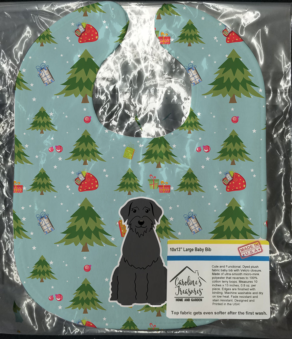 Christmas Giant Schnauzer Baby Bib Easy-Clean Baby Bib Baby Feeding Accessory Baby Mealtime Essential, 10 x 13, Multicolor