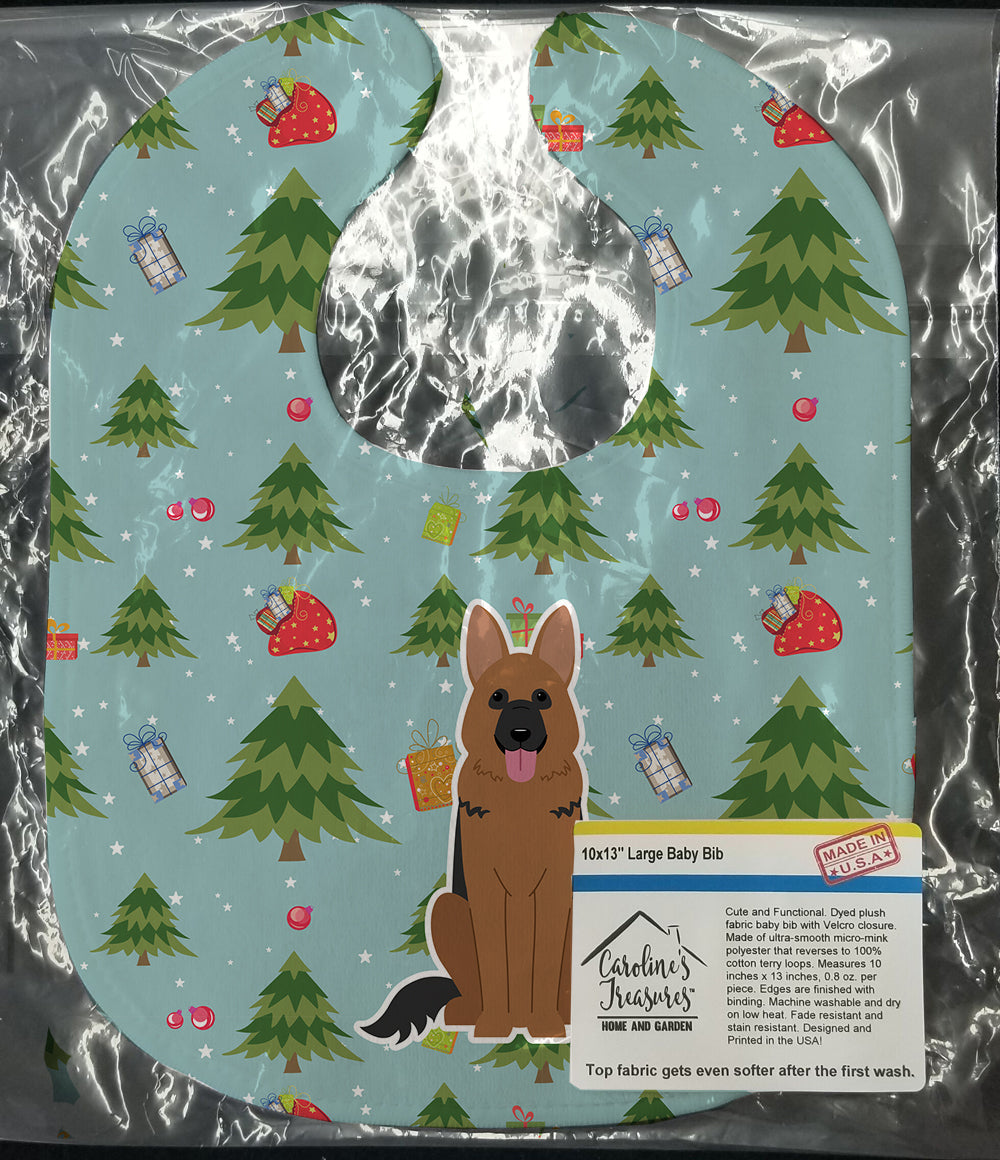 Christmas German Shepherd Baby Bib Easy-Clean Baby Bib Baby Feeding Accessory Baby Mealtime Essential, 10 x 13, Multicolor