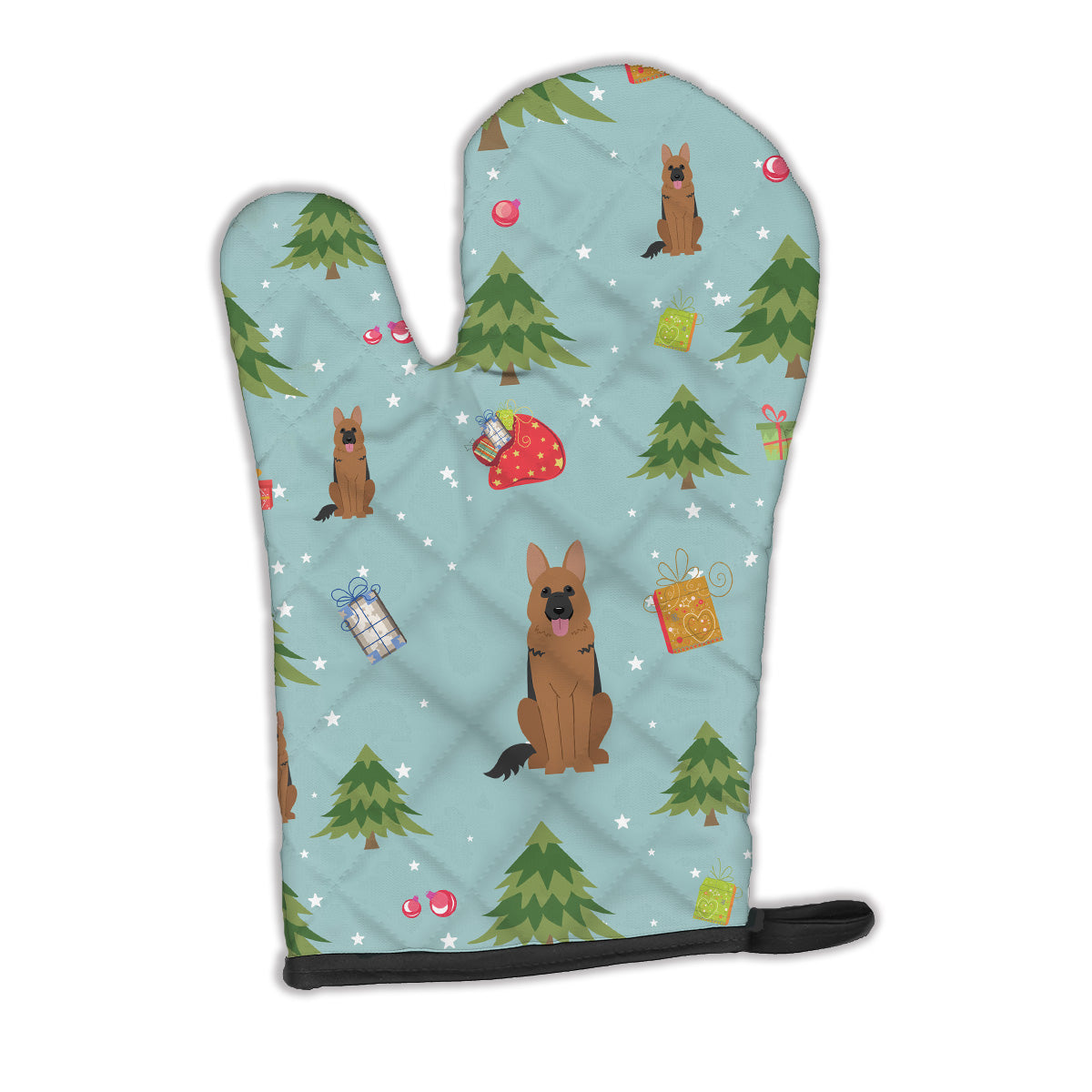 Christmas German Shepherd Oven Mitt Heat Resistant Thick Oven Mitt for Hot Pans and Oven, Kitchen Mitt Protect Hands, Cooking Baking Glove