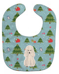Christmas Poodle White Baby Bib Easy-Clean Baby Bib Baby Feeding Accessory Baby Mealtime Essential, 10 x 13, Multicolor